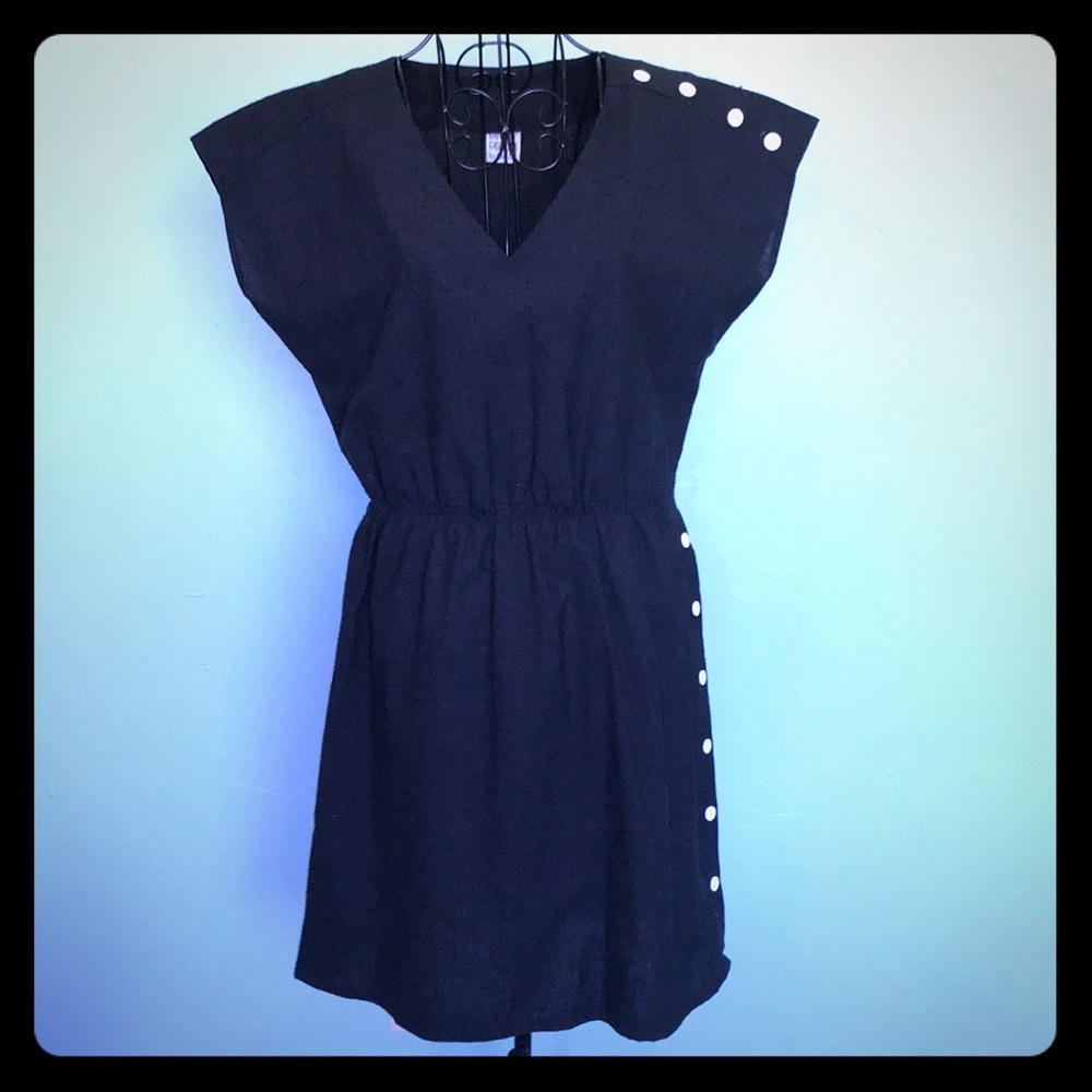 Vintage black linen dress